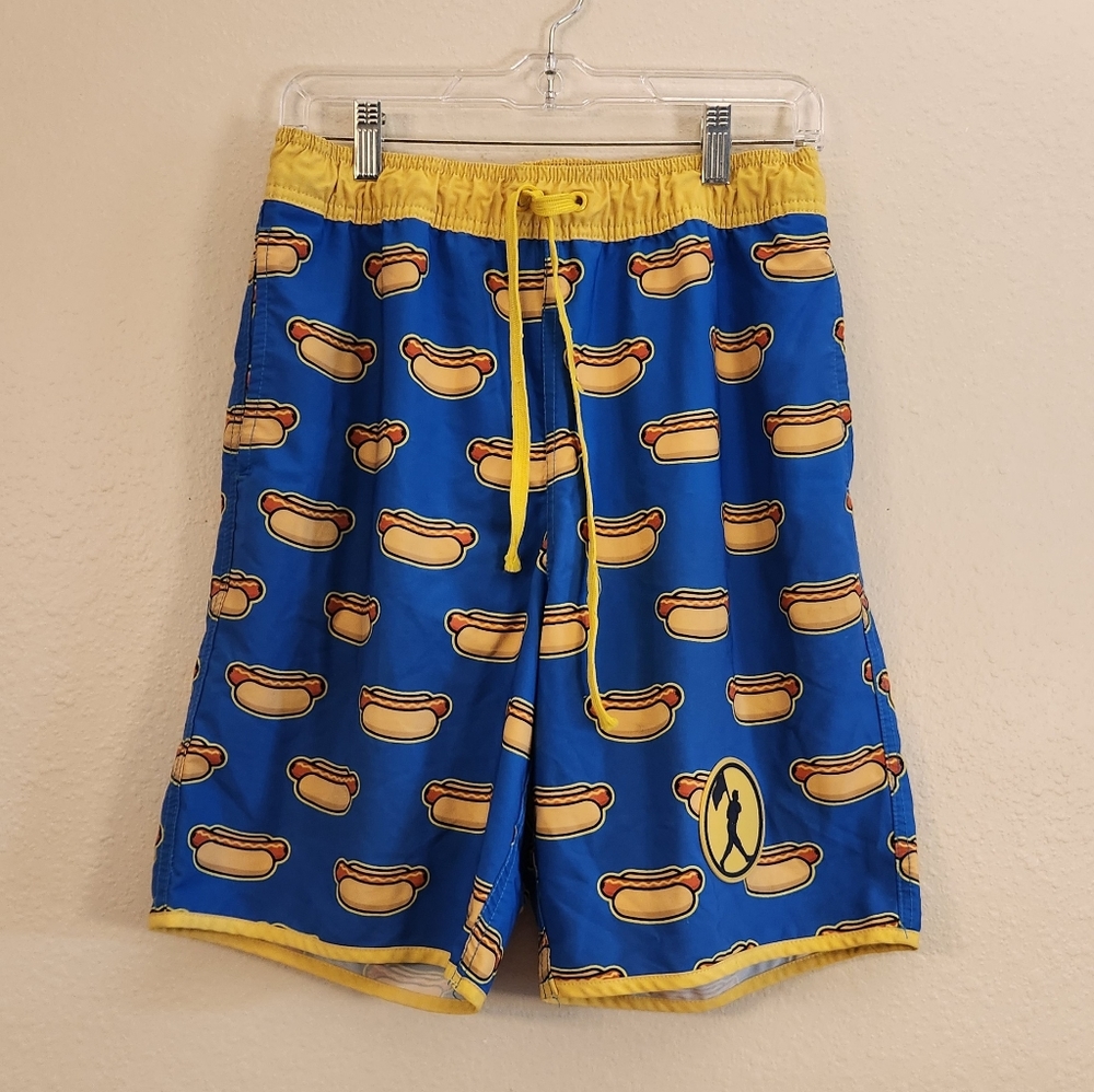 Baseballism Hot Dog Swim Shorts. Size. Large
